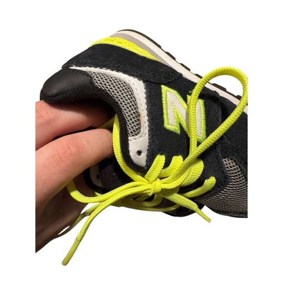 New Balance Infant Toddler 574 AJF Neon Yellow Black Sneakers Size 5 - Picture 2 of 8